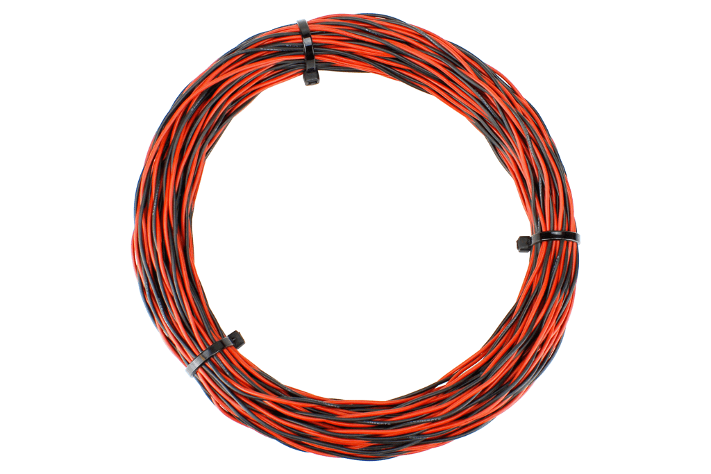 Twisted Bus Wire 25m 26x 0.15 (17g) Twin Red/Black