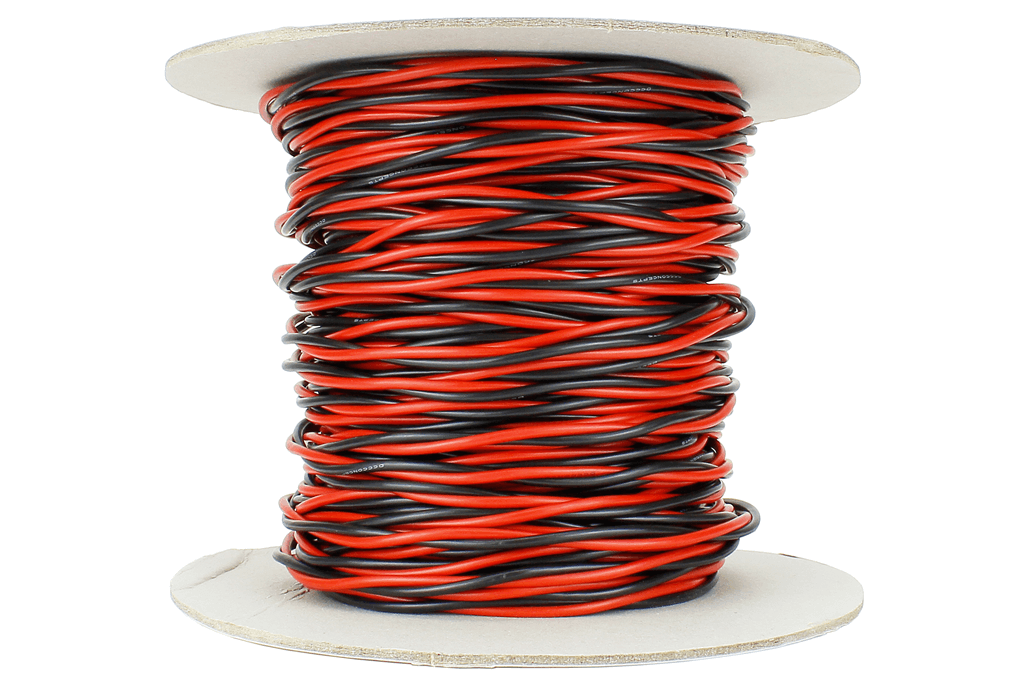 Twisted Bus Wire 50m of 1.5mm (15g) Twin Red/Black.