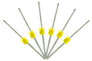 Mini Butterfly Type 6x 1.6mm (w/resistors) Yellow.