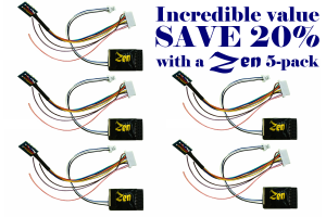 Zen Black Decoder: 21-pin + 8-pin connection.6 NMRA Spec. full power functions. (5-Pack)